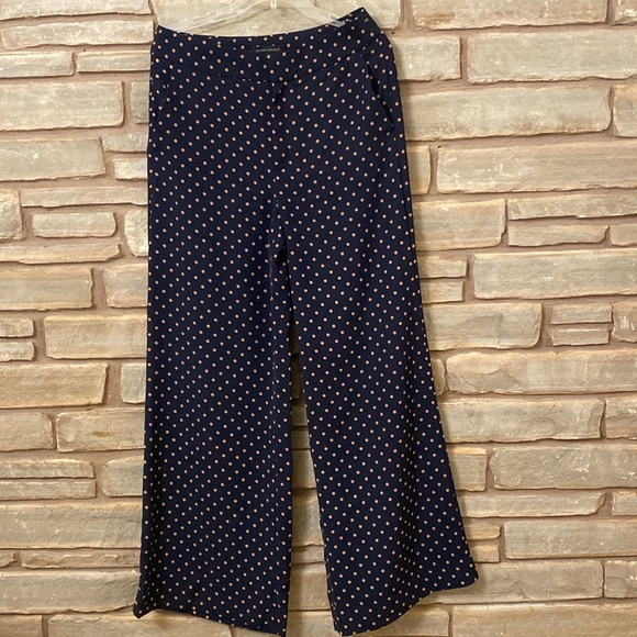 BANANA REPUBLIC HIGH RISE WIDE LEG STRETCH  POLKA DOT PANTS SIZE 8 - Picture 4 of 15